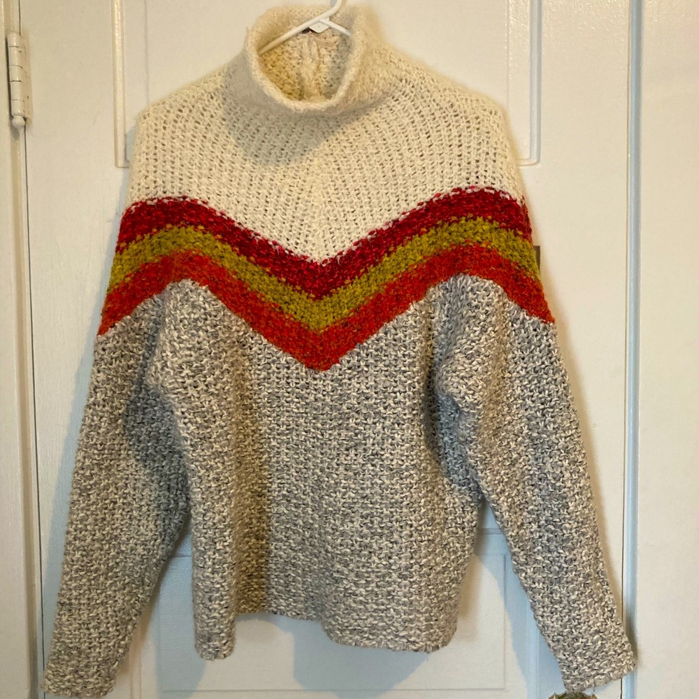 Free People chunky knit mock neck sweater